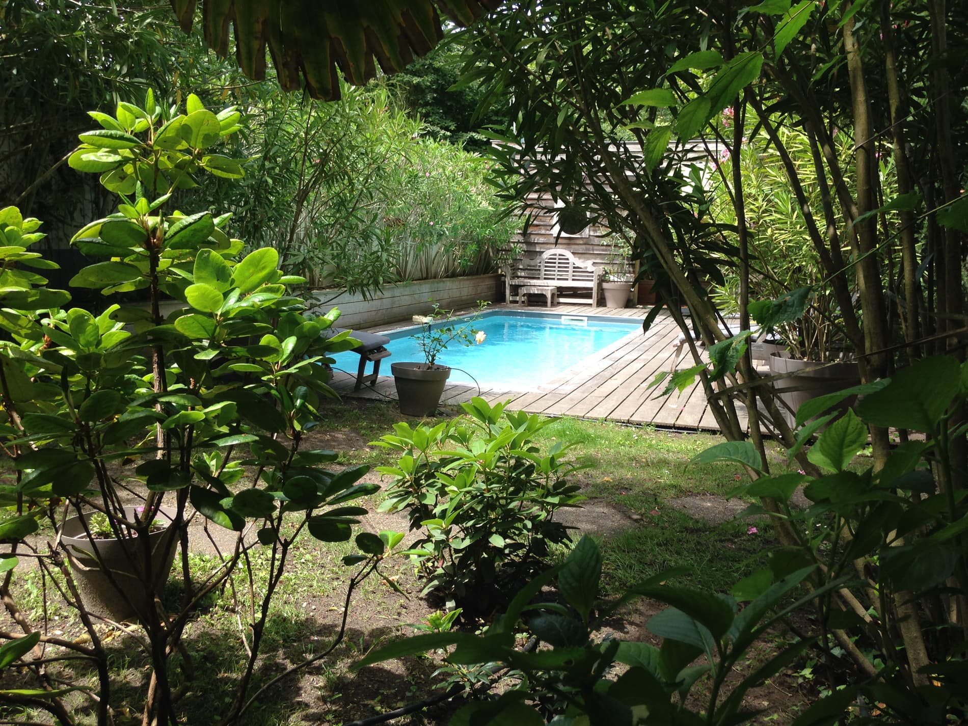 Maison de ville individuelle et studio indépendant, jardin et piscine